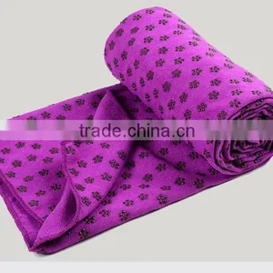 Wholesale Custom Logo Anti-slip Fibre Folding Yoga Mat Towel thumbnail-6