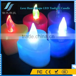 24Pcs / Box 7 Color Rechargeable Heart Shaped Tea Light Candle thumbnail-3