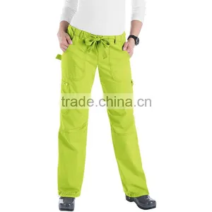 Two Pockets Elastic Waist Medical Scrub Pants With Self Fabric Drawstring thumbnail-3