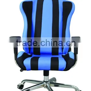 HC-R005 Blue Office Swivel Racing Chair With Steel Arm Rest thumbnail-5