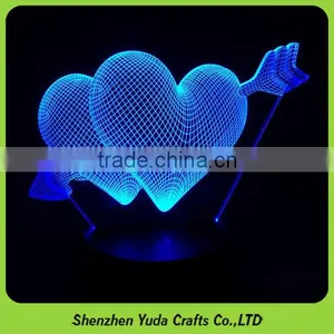Special Modern Gift Valentine'S Gifts Cupid'S Arrow Love Heart Desktop Lamp thumbnail-1