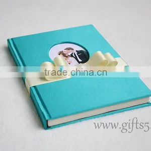 Unique Wedding Guest Book With Ribbon Bow thumbnail-1