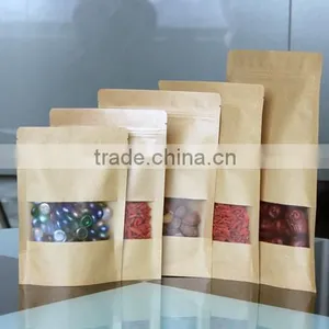 Custom Printed Brown Kraft Food Packaging Paper Bags With Window thumbnail-1