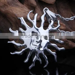 Wholesale 316L Stainless Steel Silver Moon and Sun Pendant thumbnail-1