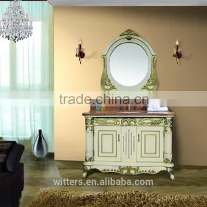 Fashion Glossy White Bathroom Cabinet With Mirror WTS351 thumbnail-4