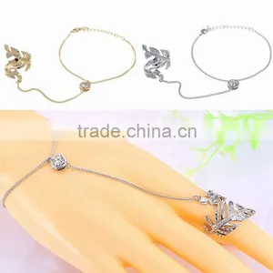 Stainless Steel Jewelry Feather Leaf Rings thumbnail-1