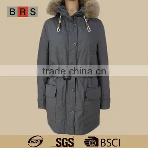 2015 WINTER NEW ARRIVAL WOMAN JACKET WITH REAL FUR HOOD FOR SALE thumbnail-1