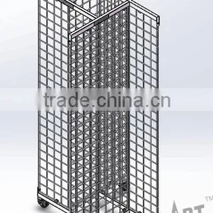 Custom White Metal Gridwall Panel Floor Display thumbnail-1