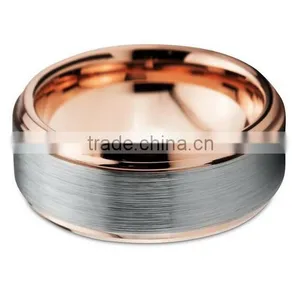 8MM Rose Gold Tungsten Carbide Ring, Brushed Two Tone Tungsten Carbide Ring, Hot Sale Tungsten Ring thumbnail-4