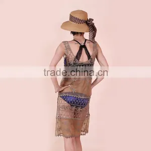 New Arrival Top Lace Transparent Sexy Women Crochet Dress thumbnail-3
