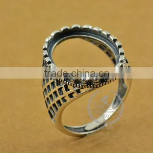 15*20mm 925 Sterling Silver Antiqued Silver Vintage Style Oval Bezel Ring Base Blank Supplies DIY Findings 1223067 thumbnail-3