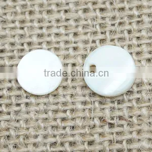 Single One Hole Natural White River Shell Bead Button as Accessory thumbnail-1