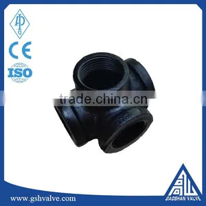 3-D Black Malleable Iron Tee Cross Pipe Fittings thumbnail-3