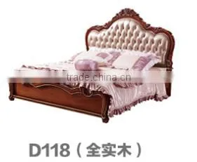 Antique Royal European Style Solid Wood 5PCS Bedroom Furniture Classic Bedroom Set thumbnail-2