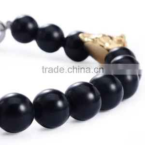 Classic Design Small Black Gay Agate Bead Bracelet thumbnail-2