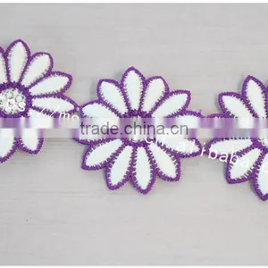 New Arrival 5cm Width Polyester Embroidery Lace Flower for Dress thumbnail-4