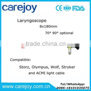 Carejoy No Autoclave Rigid Laryngoscope 8*180mm Compatible Storz Stryker Wolf Olympus Connector ENT for Throat 70 or 90 Degree thumbnail-1