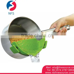 Food Pot Strainer Lid Pasta Kitchen Silicone Strainer thumbnail-1