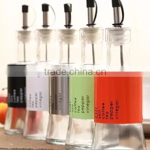 Glass Oil Vinegar Bottle With Metal Coat Pourer 5 Colors thumbnail-2
