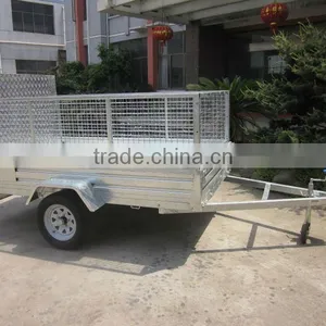 High Quality 7x4ft Hot Dipped Galvanized Caged Ramp Box Trailer thumbnail-3