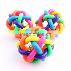 Pet Toys Color Woven Ball 7 Colours Bell Ball Medium Size 7.5 CM thumbnail-1