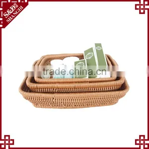 S&D Handmade Rattan Eco-friendly Effect Fruit Vegetable Display Rack Supermarket Basket thumbnail-2