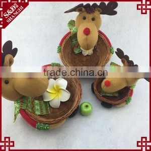 Lovely Christmas Deer Style Fine Wickerwork Basket for Christmas Gift thumbnail-2