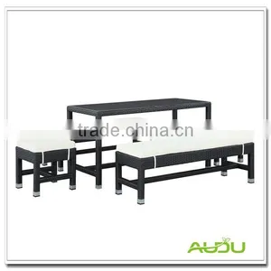 Rattan Patio Bar Set/Black Rattan Home Patio Bar Set With Cushion thumbnail-4