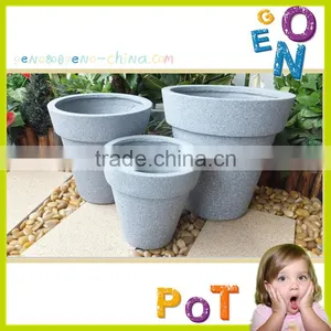 High Fire Clay Polished Dark Glazed Fiberglass Flower Pot/planter thumbnail-2