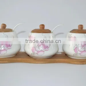 Hot Sale High Quality 2015 New Style Bone Porcelain Canisters/pepper Bottle Sets/3pcs Ceramic Canister Sets thumbnail-1