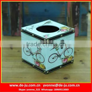 Square Leather Custom Printed Tissue Box thumbnail-1