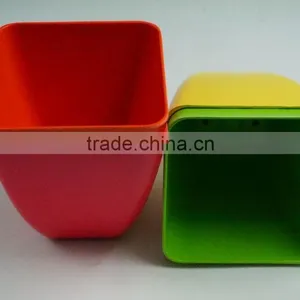 Factory Hot Sale Bio Bamboo Fibre Flower Pot thumbnail-2