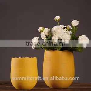 Modern Yellow Decorative Table Ware Pottery Vase thumbnail-2