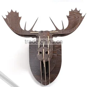 Latest Design Wood Craft Moose Head Wall Hanging Decoration thumbnail-1