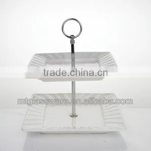 3 Tiers White Wedding Porcelain Ceramic Cup Cakes Stand thumbnail-1