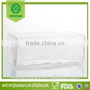 25cm/20cm Length Clear Hande Made Home Decor Sqnare Vase thumbnail-1