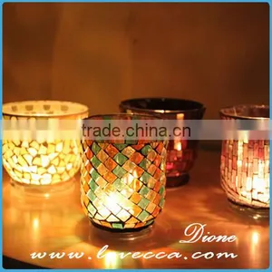 Hot Selling Romantic Tealight Glass Mosaic Candle Holder thumbnail-5