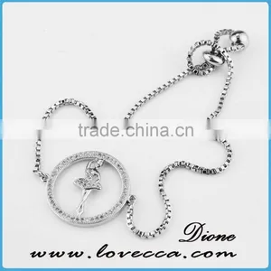 Gold/ White Gold Plated Wedding Jewelry Fashion Jewelry Micropave Zircon Jewelry Bracelet thumbnail-3