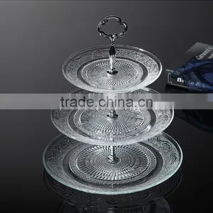 Crystal Glass Charge Plate With Metal Stand Rack Set for Wedding Party thumbnail-2