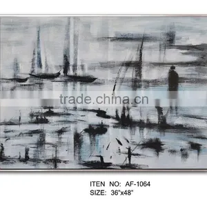 Abstract Oil Painting With Floating Frame thumbnail-1