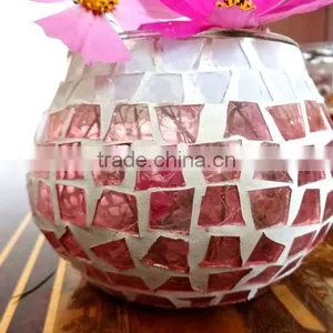 Table Centerpiece Big Mosaic Glass Votive Holders / Vases thumbnail-1