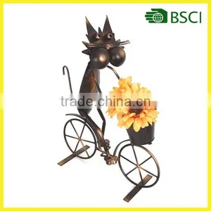 Lovely Garden Decoration Handmade Wroght Iron Bicycle Planter thumbnail-1