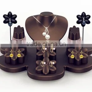 Custom Design Jewelry Decoration Shop Earring Necklace Ring Leather Jewelry Display Set thumbnail-2