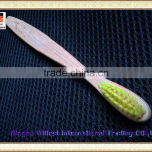 Popular Simple Design Yellow Bristle Bamboo Toothbrush for Children thumbnail-6