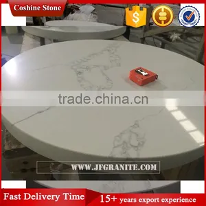 Coshine Round White Quartz Stone Dining Table Top thumbnail-3