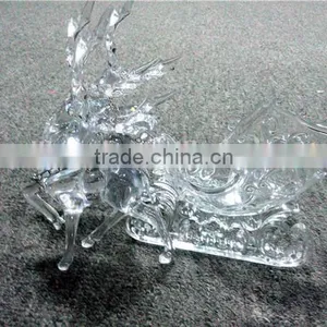2016 Hot Sale Three Acrylic Reindeer and Sleigh Christmas Decoration thumbnail-4