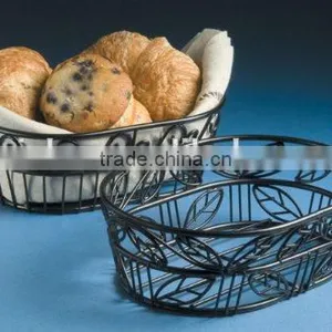 Leaf Design Wrought Iron Steel Bread Basket Bowl thumbnail-2
