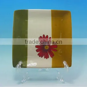 Hot Sale USA Square Colorful Ceramic Plate for Dessert thumbnail-1