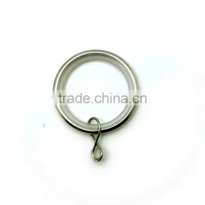 Metal Silent Curtain Rod Ring With Loose Eyelet ID35mm/OD42mm Brushed Nickel Plated thumbnail-1