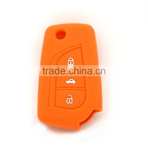 High Quality 3 Buttons Remote Key Case Silicone Car Key Cover for Toyota Corolla Vios RAV4 thumbnail-5